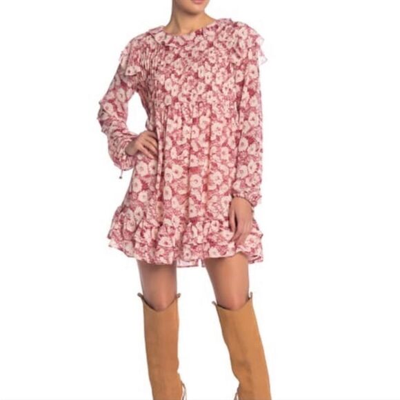 Free People These Dreams Floral Mini Dress In Tea Combo - Picture 4 of 4